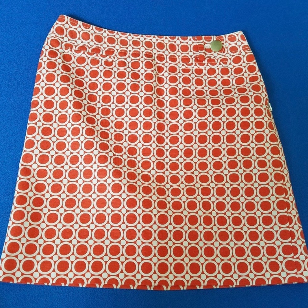 Ann Taylor Orange and Cream A-Line Skirt